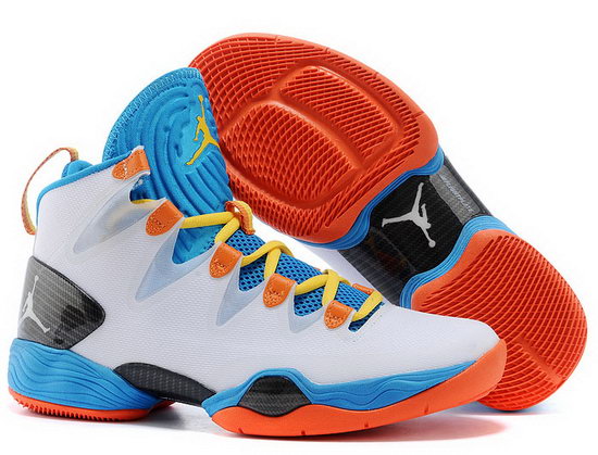 Air Jordan Retro 28 White Blue Orange Online Store
